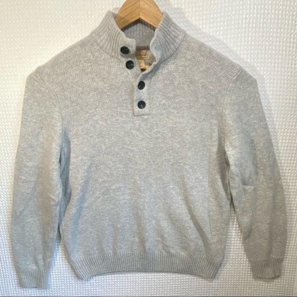 Telluride Clothing 80% Lambswool Henley Sweater Gray Soft; Men’s Size X-Large